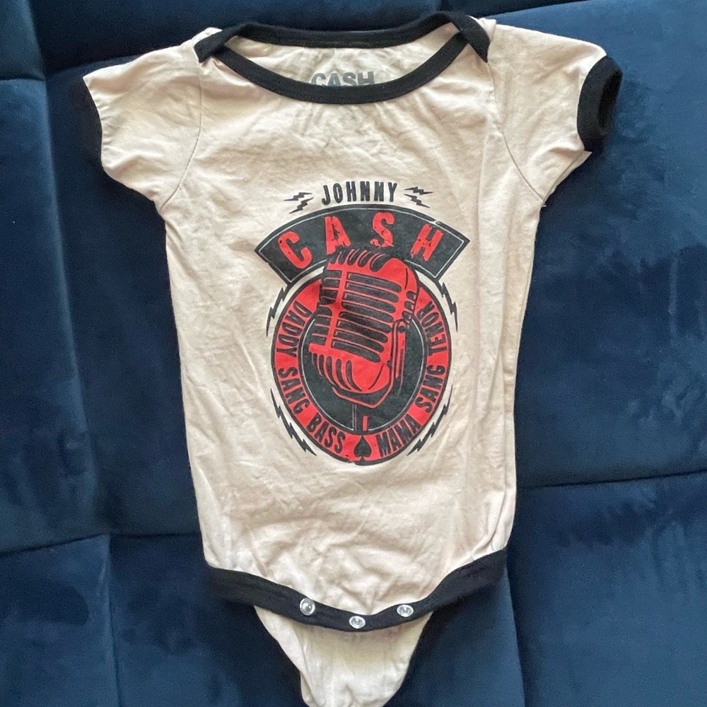 Johnny Cash Kids One Piece - Black and Cream